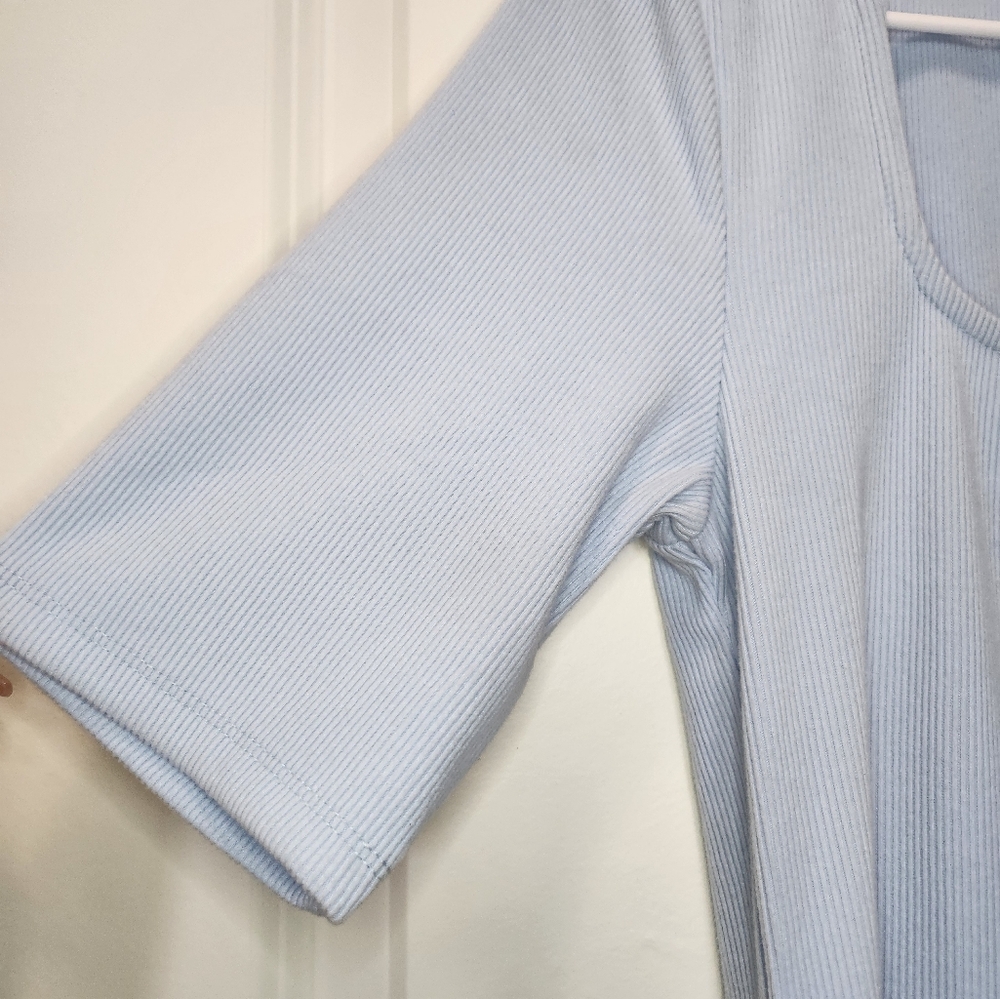 Vero Moda Ribbed Blue Dress - Picture 6 of 7